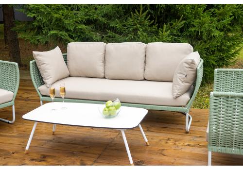  "Фиджи" лаунж-зона 5-местная плетеная из роупа (веревки), каркас алюминиевый светло-серый, роуп зеленый (4204), фото 13 