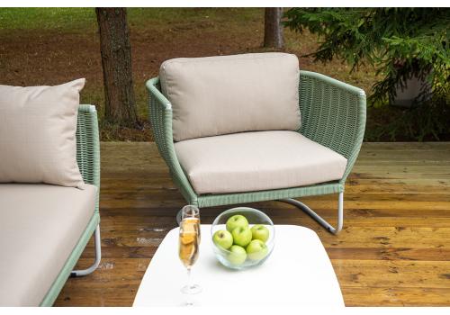  "Фиджи" лаунж-зона 5-местная плетеная из роупа (веревки), каркас алюминиевый светло-серый, роуп зеленый (4204), фото 15 