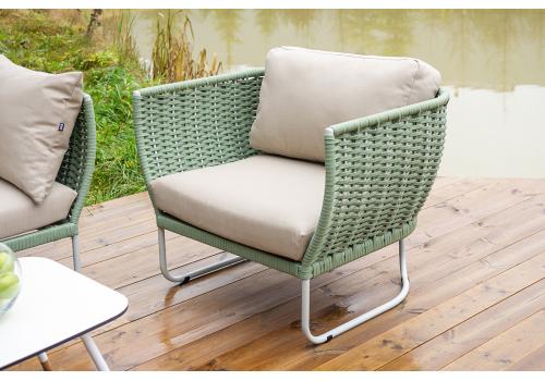  "Фиджи" лаунж-зона 5-местная плетеная из роупа (веревки), каркас алюминиевый светло-серый, роуп зеленый (4204), фото 16 