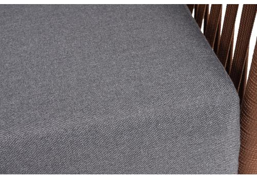  "Багамы" кресло плетеное из роупа, каркас алюминий коричневый (RAL8016) муар, роуп BZ23-ED31, ткань темно-серая 027, фото 8 