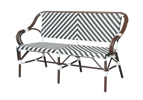  "Кабри" диван двухместный плетенный из искусственного ротанга, цвет черно-белый, фото 1 
