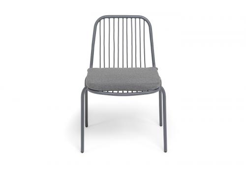  "Кастелло" стул плетеный из роупа, каркас из стали темно-серый (RAL7024) муар, ткань темно-серая 027, фото 3 