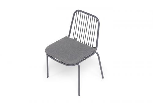  "Кастелло" стул плетеный из роупа, каркас из стали темно-серый (RAL7024) муар, ткань темно-серая 027, фото 4 