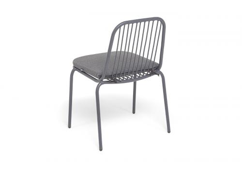  "Кастелло" стул плетеный из роупа, каркас из стали темно-серый (RAL7024) муар, ткань темно-серая 027, фото 5 