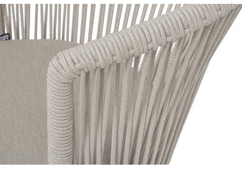  "Люксембург" стул плетеный из роупа, каркас из стали (RAL1013) муар, роуп бежевый круглый, ткань бежевая 15052, фото 7 