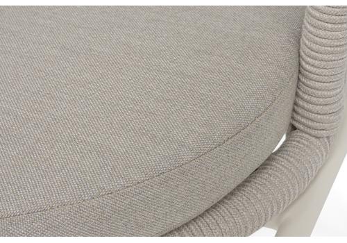  "Люксембург" стул плетеный из роупа, каркас из стали (RAL1013) муар, роуп бежевый круглый, ткань бежевая 15052, фото 8 