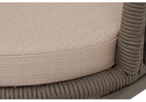  "Люксембург" стул плетеный из роупа, каркас из стали бежево-серый (RAL7006) муар, роуп коричневый круглый, ткань Mossle бежевая, фото 5 