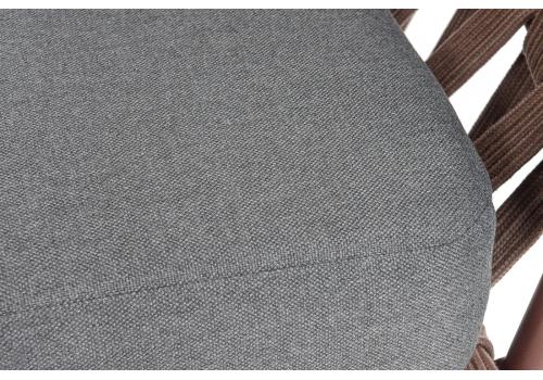  "Диего" кресло плетеное из роупа, каркас алюминий коричневый (RAL8016) муар, роуп коричневый круглый, ткань темно-серая 027, фото 8 