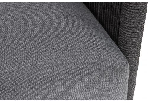  "Джелло" кресло плетеное из роупа, каркас алюминий темно-серый (RAL7024) муар, роуп темно-серый круглый, ткань темно-серая 027, фото 8 