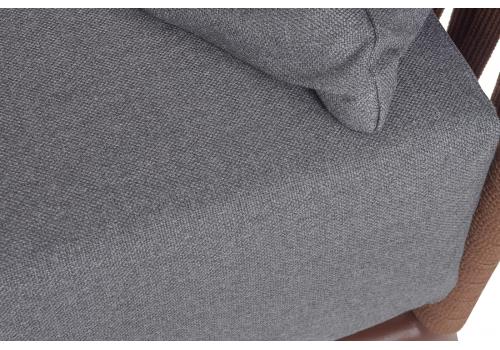  "Багамы" диван 3-местный плетеный из роупа, каркас алюминий бежево-серый (RAL7006) муар, роуп серо-коричневый 23мм, ткань светло-серая, фото 8 