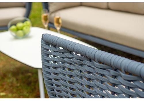  "Фиджи" лаунж-зона 5-местная плетеная из роупа (веревки), каркас алюминиевый темно-серый, роуп синий (KT18-014), фото 13 