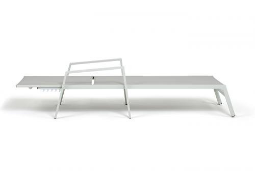  "Парма" шезлонг из алюминия темно-серый (RAL7024) муар, ткань текстилен серая, фото 5 