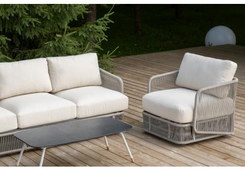  "Альбано" лаунж-зона 5-местная плетеная из роупа (веревки), каркас алюминиевый светло-серый, роуп серый меланж, фото 7 