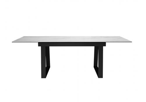  Стол DikLine DKZ160 Керамика Tianshan White (белый полуглянец)/подстолье черное/опоры черные (2 уп.), фото 2 