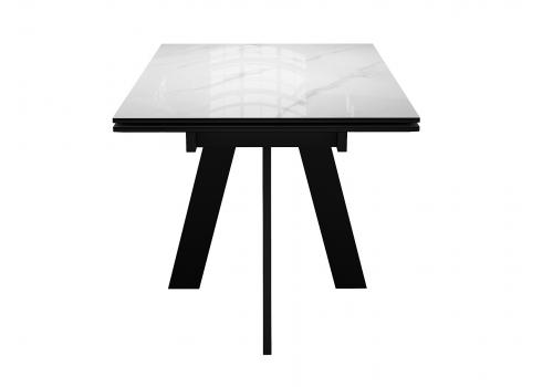  Стол DikLine SKM120 Керамика Carrara Gloss (мрамор глянец белый)/опоры черные, фото 7 