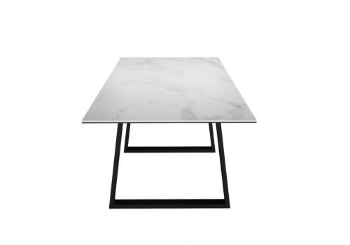  Стол DikLine DKZ160 Керамика Tianshan White (белый полуглянец)/подстолье черное/опоры черные (2 уп.), фото 8 