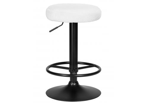  Табурет барный DOBRIN TEDDY BLACK, белое букле, фото 1 