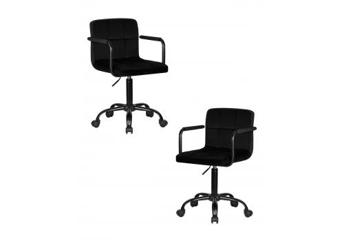  Набор 2 шт Офисное кресло для персонала DOBRIN TERRY BLACK, черный велюр (MJ9-101), фото 1 