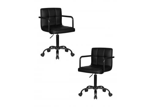  Набор 2 шт Офисное кресло для персонала DOBRIN TERRY BLACK, чёрный, фото 1 