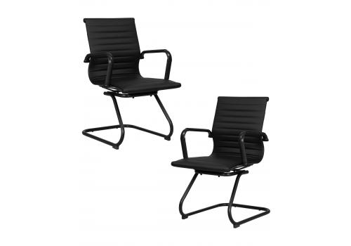  Набор 2 шт Офисное кресло для посетителей DOBRIN CODY BLACK, чёрный, фото 1 