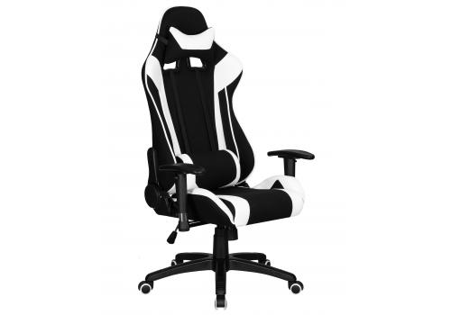  Кресло игровое DOBRIN DALLAS, черно-белая ткань, фото 1 