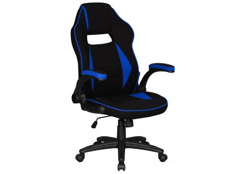  Кресло игровое DOBRIN RICK, черно-синяя ткань, фото 1 