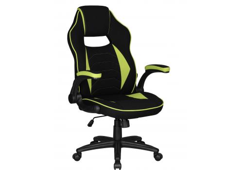  Кресло игровое DOBRIN RICK, черно-светло-зеленая ткань, фото 1 