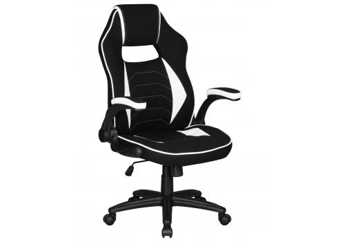  Кресло игровое DOBRIN RICK, черно-белая ткань, фото 1 