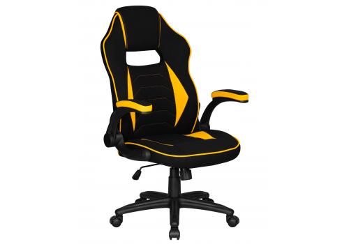  Кресло игровое DOBRIN RICK, черно-желтая ткань, фото 1 