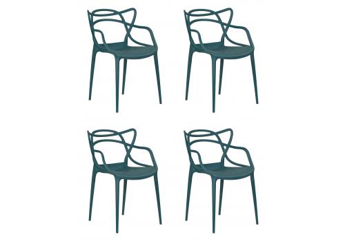  Набор 4 шт Стул обеденный DOBRIN MASTERS, морской волны (G-05), фото 1 