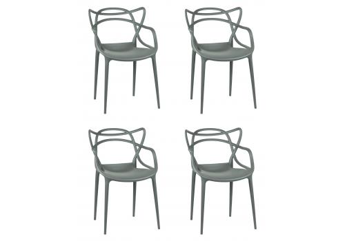  Набор 4 шт Стул обеденный DOBRIN MASTERS, тёмно-серый (GR-04), фото 1 