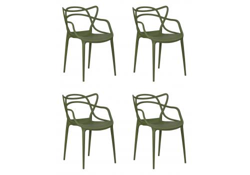  Набор 4 шт Стул обеденный DOBRIN MASTERS, зеленый хаки (G-17), фото 1 