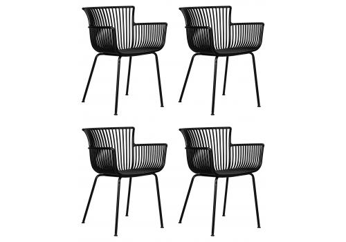  Набор 4 шт Стул обеденный DOBRIN ROSS, черный (B-03) без подушки, фото 1 