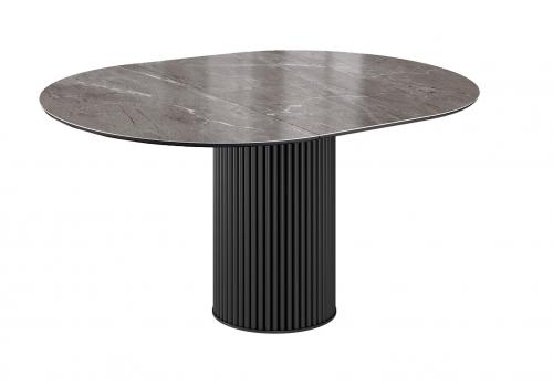  Стол DikLine AKRR120 Керамика Tundra Gris (темно-серый суперглянец)/подстолье черное/опоры черные (2 уп.), фото 2 