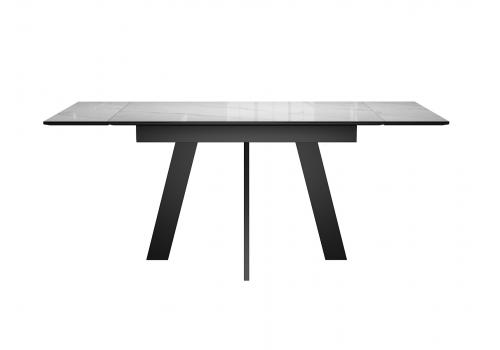  Стол DikLine SFM120 стекло Оптивайт Белый мрамор/подстолье черное/опоры черные (2 уп.), фото 3 