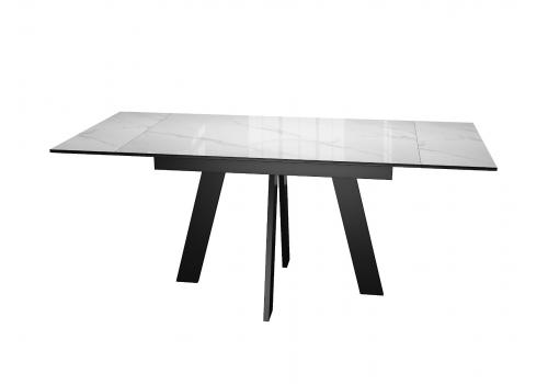  Стол DikLine SFM120 стекло Оптивайт Белый мрамор/подстолье черное/опоры черные (2 уп.), фото 6 