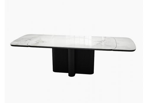  Стол DikLine SKO180 Керамика Пандора Серый глянец YB8020122BG/подстолье черное/опоры черные (2 уп.), фото 5 