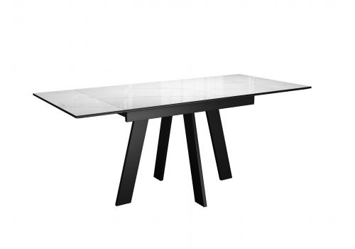  Стол DikLine SFM120 стекло Оптивайт Белый мрамор/подстолье черное/опоры черные (2 уп.), фото 4 