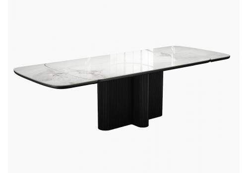  Стол DikLine SKO180 Керамика Пандора Серый глянец YB8020122BG/подстолье черное/опоры черные (2 уп.), фото 2 