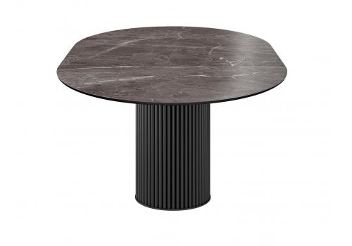  Стол DikLine AKRR120 Керамика Tundra Gris (темно-серый суперглянец)/подстолье черное/опоры черные (2 уп.), фото 3 