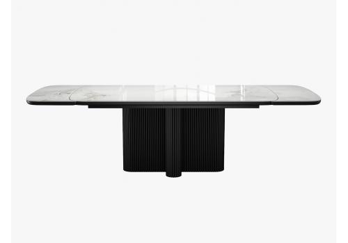  Стол DikLine SKO180 Керамика Пандора Серый глянец YB8020122BG/подстолье черное/опоры черные (2 уп.), фото 4 