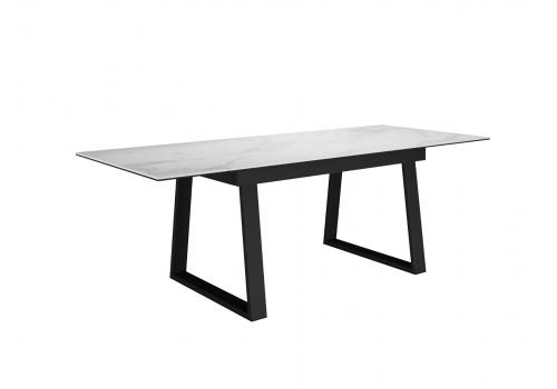  Стол DikLine DKZ160 Керамика Tianshan White (белый полуглянец)/подстолье черное/опоры черные (2 уп.), фото 3 