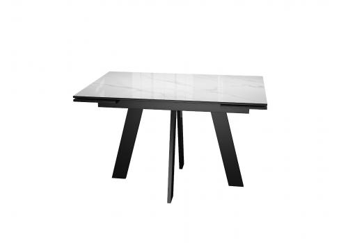  Стол DikLine SKM120 Керамика Carrara Gloss (мрамор глянец белый)/опоры черные, фото 5 