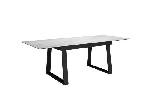  Стол DikLine DKZ160 Керамика Tianshan White (белый полуглянец)/подстолье черное/опоры черные (2 уп.), фото 5 