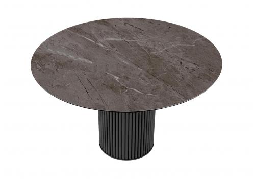  Стол DikLine AKRR120 Керамика Tundra Gris (темно-серый суперглянец)/подстолье черное/опоры черные (2 уп.), фото 1 