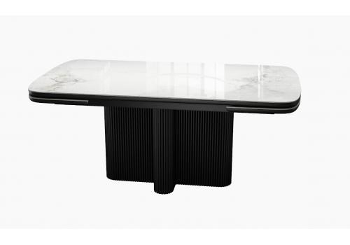  Стол DikLine SKO180 Керамика Пандора Серый глянец YB8020122BG/подстолье черное/опоры черные (2 уп.), фото 6 