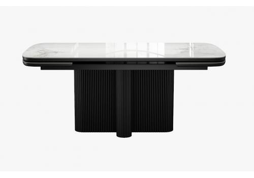  Стол DikLine SKO180 Керамика Пандора Серый глянец YB8020122BG/подстолье черное/опоры черные (2 уп.), фото 3 