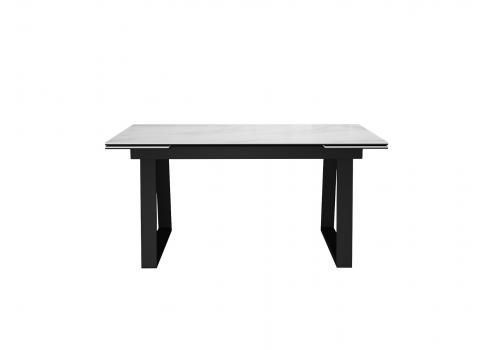  Стол DikLine DKZ160 Керамика Tianshan White (белый полуглянец)/подстолье черное/опоры черные (2 уп.), фото 7 