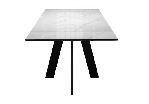  Стол DikLine SKM120 Керамика Carrara Gloss (мрамор глянец белый)/опоры черные, фото 8 