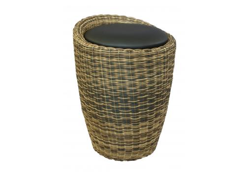  Табурет с местом для хранения LM-1100Rattan, чёрный, фото 1 
